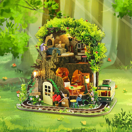 Forest Castle Tree House DIY Dollhouse Kit