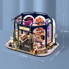 Book Cafe DIY Wooden Miniature House Kit