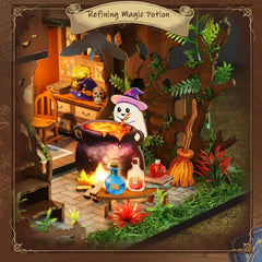 Spooky Magic Cottage DIY Miniature Dollhouse Kit