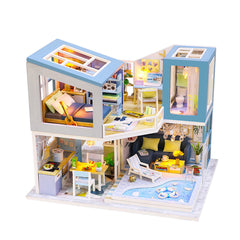 Pink House DIY Wooden Miniature House Kit