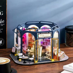 Book Cafe DIY Wooden Miniature House Kit