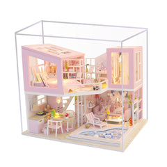 Pink House DIY Wooden Miniature House Kit