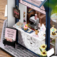 Book Cafe DIY Wooden Miniature House Kit