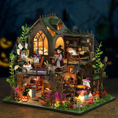 Spooky Magic Cottage DIY Miniature Dollhouse Kit
