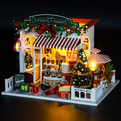 Christmas Sweets Treats Shop DIY Wooden Dollhouse Kit