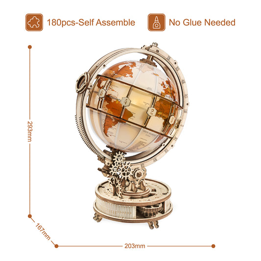 Wooden Globe Lamp 3D Puzzle