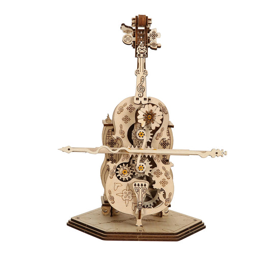 Double Bass Model DIY 3D Wooden Puzzle-Handmade  Music Box