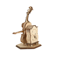 Double Bass Model DIY 3D Wooden Puzzle-Handmade  Music Box